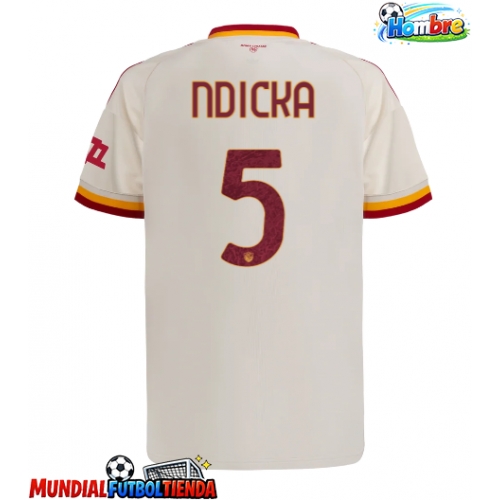 Camiseta AS Roma Evan Ndicka #5 Segunda Equipación Replica 2026-27 mangas cortas